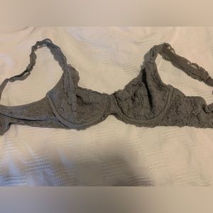 Aerie Happy Lace Grey Unlined Bra 34D